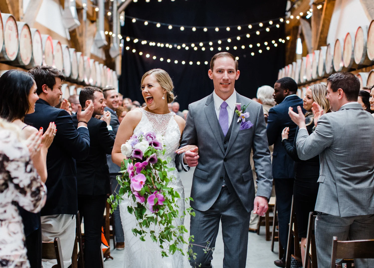 Purple Ombre Wedding at Westland Distillery