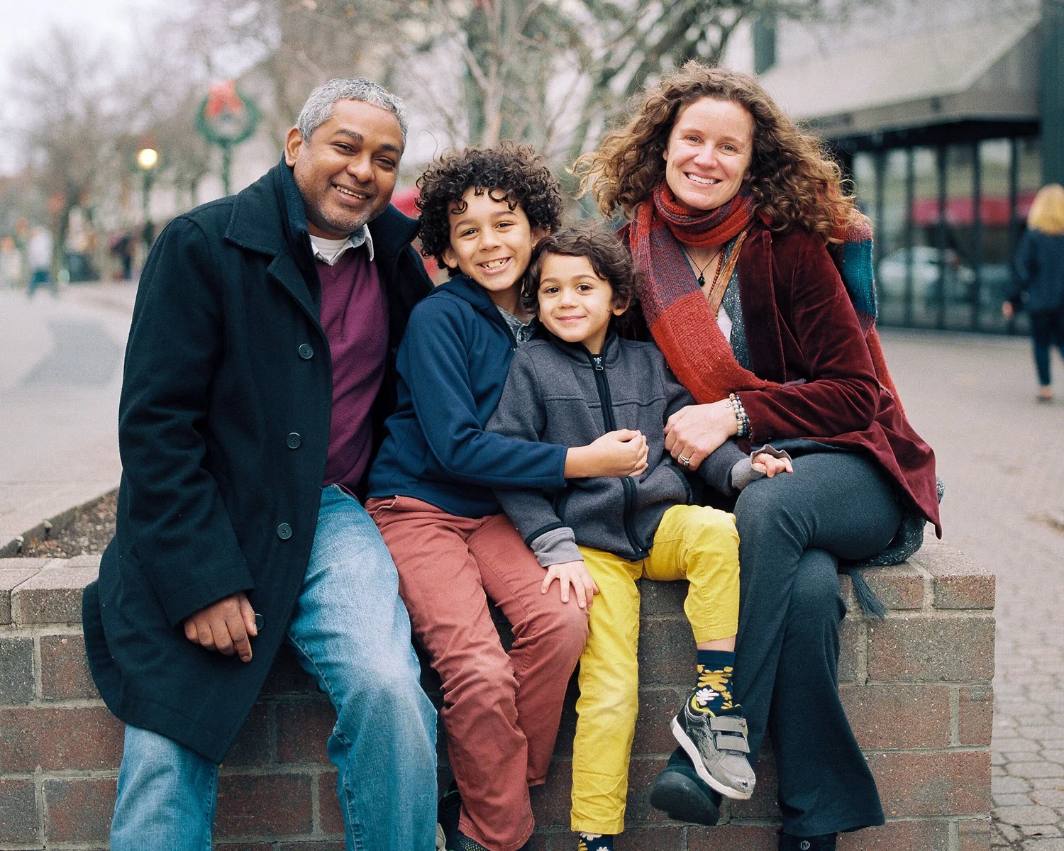 Cozy Winter New Jersey Family Portraits on Film