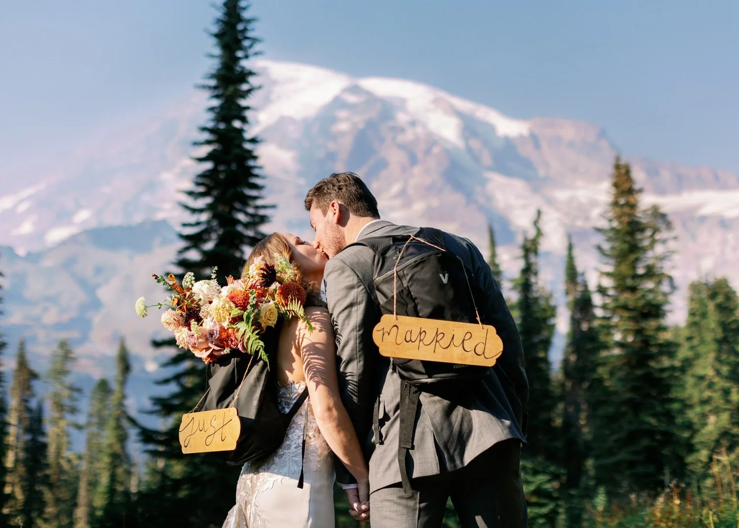 Colorful Destination Elopement in Mount Rainier National Park