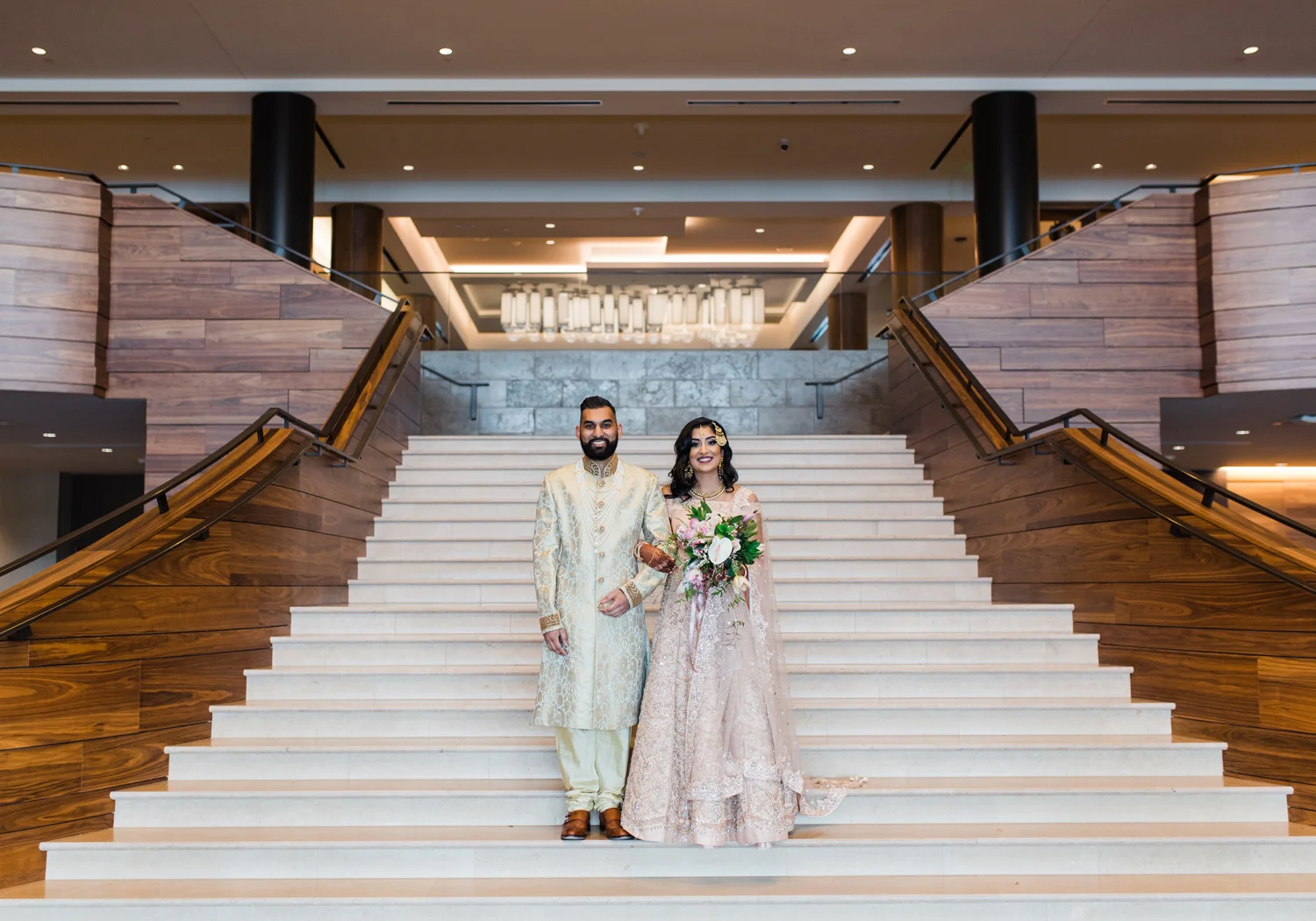 Blush Pink and Gold Indian Wedding Editorial Photography at the Hyatt Recency on Lake Washington