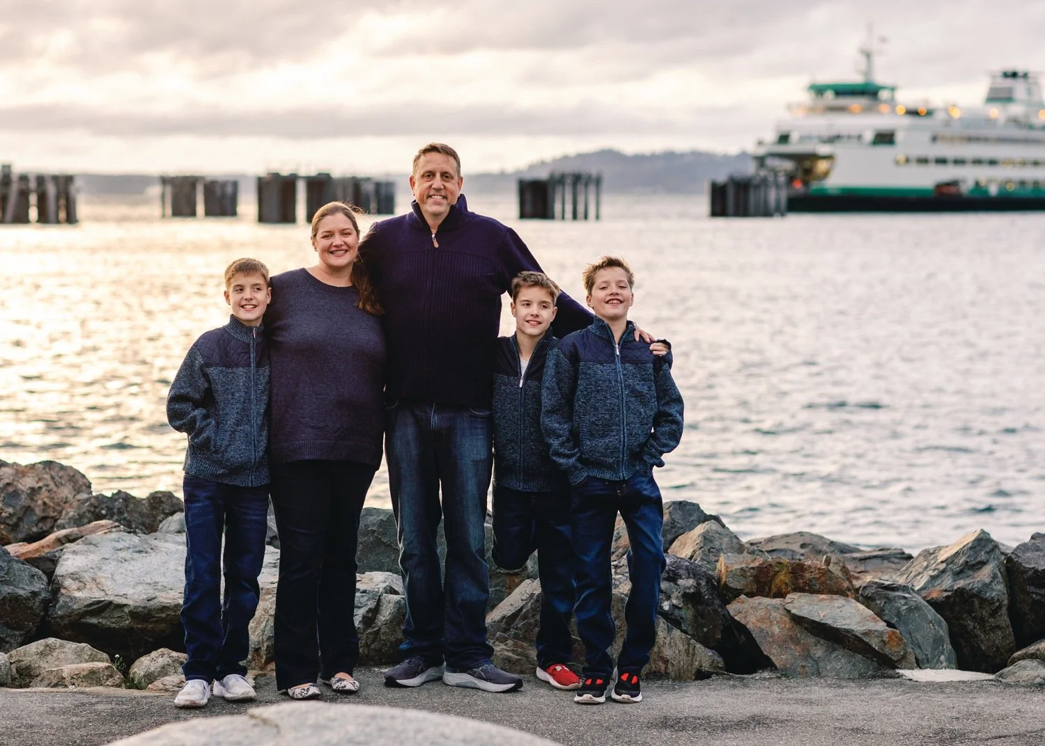Light Hearted Family Portraits at the Edmonds Ferry Dock